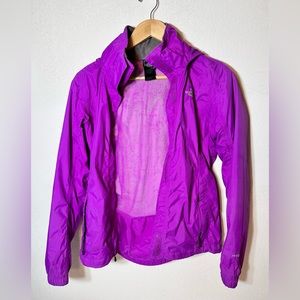 North Face Jacket Womens Small Purple Zip Hyvent Windbreaker Rain Coat